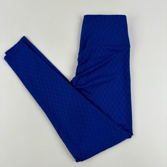 CM Fashion Leggings Womens Blue Waffle Pattern - Picture 1 of 11